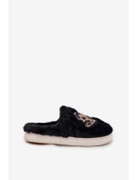 Kožešinové pantofle se srdci černé Amandra Kožešinové pantofle se srdci černé Amandra