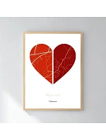 Personalizovaný magický fotoobraz v rámu - 30x40 - Dvě místa, jedno srdce