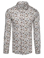 Pánská květinová bílá košile FashionStreet DX2667