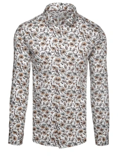 Pánská květinová bílá košile FashionStreet DX2667