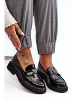 Dámské mokasíny na plochém podpatku černé Venla