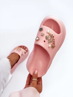 Dámské Pěnové Žabky S Ozdobami Růžové Afariana