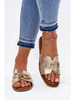 Dámské Plážové Sandály S Dekorativním Detalem Zlaté Amiresna Dámské Plážové Sandály S Dekorativním Detalem Zlaté Amiresna