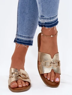Dámské Plážové Sandály S Dekorativním Detalem Zlaté Amiresna