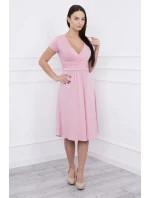 Těhotenské šaty s průstřihem 60942 růžové - Kesi