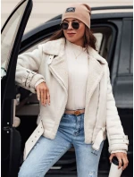 Dámská semišová bunda LEVERINO s ovčí kůží bílá FashionStreet TY4732