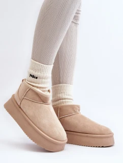 Dámské Sněhule Na Hrubé Podrážce Beige Caliksa