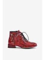 Dámské kožené lakované botky Maciejka červené 5743A-08 Dámské kožené lakované botky Maciejka červené 5743A-08