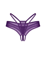 Dámská svůdná tanga Vibres crotchless fialové - Obsessive