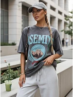 ZAKUANI dámské tričko s potiskem graphite FashionStreet RY2633