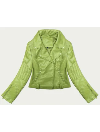 Bunda ramoneska v pistáciové barvě s asymetrickým zipem J Style (11Z8130)