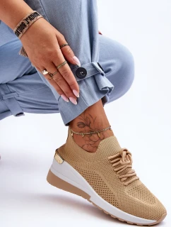 Sportovní Nastavitelné Boty Na Podpatku Bežové Visconti