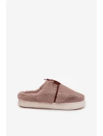 Dámské chlupaté papuče s kokardkou – khaki Minella Dámské chlupaté papuče s kokardkou – khaki Minella