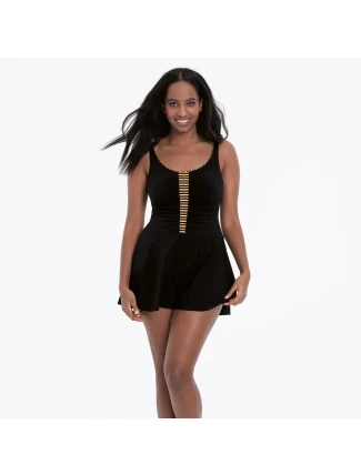 Jednodílné plavky se sukýnkou 7322 M3 černo-hnědé - Anita Jednodílné plavky se sukýnkou 7322 M3 černo-hnědé - Anita