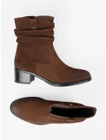 Moderní  kotníčkové boty dámské hnědé Obcas