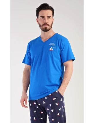 Pánské pyžamo dlouhé Loďka Pánské pyžamo dlouhé Loďka