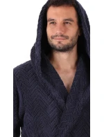 Pánský župan Athena s kapucí 3116 tmavě modrá - Vestis Pánský župan Athena s kapucí 3116 tmavě modrá - Vestis