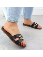 Dámské žabky s ornamentem černé Sergio Leone SK077H