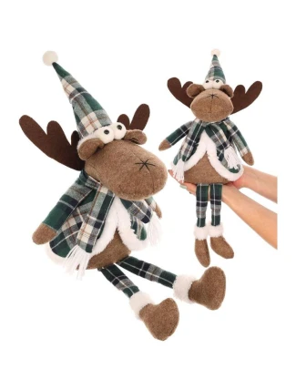 VÁNOČNÍ DEKORATIVNÍ SOBI HNĚDÍ 35+20CM