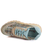 Dámské ažurové modrobéžové polobotky Artiker 58C1289