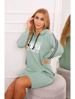 Šaty s reflexním potiskem tmavě mátové