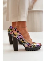 Kožené Lodičky Na Podpatku Maciejka 02629-39 Multikolor