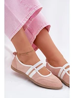 Sportovní baleríny s elastickými pásky Růžové Donatella