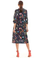 Denní šaty model M201 modré - květovaný vzor - Infinite You