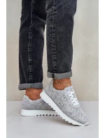 Semišové Vzorované Sportovní Boty Na Platformě S Leskem D&A LR51-635 Stříbrné Semišové Vzorované Sportovní Boty Na Platformě S Leskem D&A LR51-635 Stříbrné