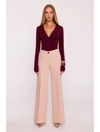 M875 Široké kalhoty - béžové M875 Široké kalhoty - béžové