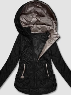 Černá lehká dámská plus size bunda s kapucí S'West (B8558-1)