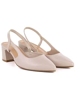 Béžové lodičky na jehlovém podpatku bez podpatku Sergio Leone SK472 Béžové lodičky na jehlovém podpatku bez podpatku Sergio Leone SK472