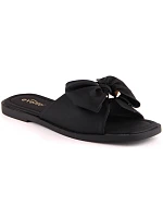 Dámské ploché žabky s mašlí černé eVento 5479