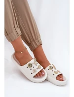 Dámské Pěnové Pantofle S Připínáčky 76055 Bílé Vinceza