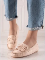 Trendy dámské hnědé  mokasíny bez podpatku