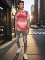 Pánská pruhovaná polokošile bílá FashionStreet PX0643