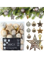 DEKORATIVNÍ PLASTOVÁ CETKA BEZPEČNÁ 40KS KRÉMOVÁ SLÍDA