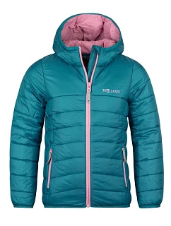 Trollkids Dívčí přechodná dětská bunda Eikefjord teal/mauve (464-334)