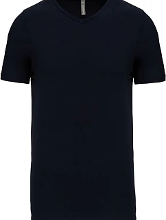 Kariban K 3014 Pánské elastické tričko s výstřihem do V 20.3014 navy