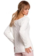 Svetr s výstřihem Bateau M511 šedý - Moe Svetr s výstřihem Bateau M511 šedý - Moe