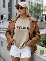 Dámské tričko s potiskem BONGANIR beige FashionStreet RY2635