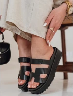 Dámské žabky na suchý zip PLATFOR black FashionStreet ZY0867 Dámské žabky na suchý zip PLATFOR black FashionStreet ZY0867