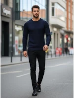 Pánský tmavě modrý svetr WX2297z Pánský tmavě modrý svetr WX2297z