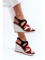 Sandály na Klínu S ramínky námořnická modrá Ellen