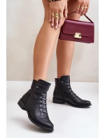 Zateplené dámské boty na plochém podpatku černé Labise