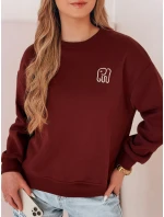 Dámská oversize mikina s výšivkou SOFTSLON vínová FashionStreet BY1430 Dámská oversize mikina s výšivkou SOFTSLON vínová FashionStreet BY1430