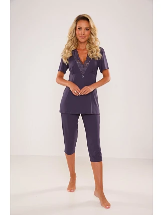 Dámské pyžamo De Lafense 642 Noela kr/r S-2XL