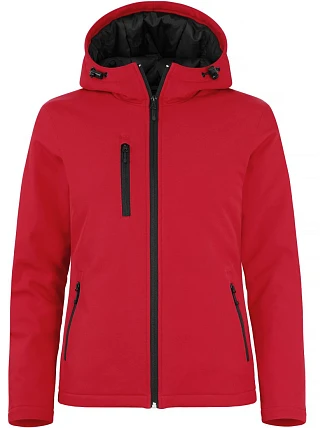 Clique Padded Hooded Softshell Women Dámská zateplená softshellová bunda s kapucí 67.0953 red Clique Padded Hooded Softshell Women Dámská zateplená softshellová bunda s kapucí 67.0953 red