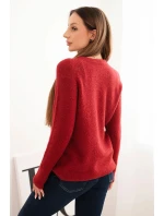 Svetr dámský z baby alpaky s dlouhým rukávem bordový