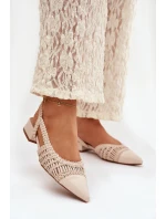 Dámské sandály s pleteným na platformě světle béžové Nivorra